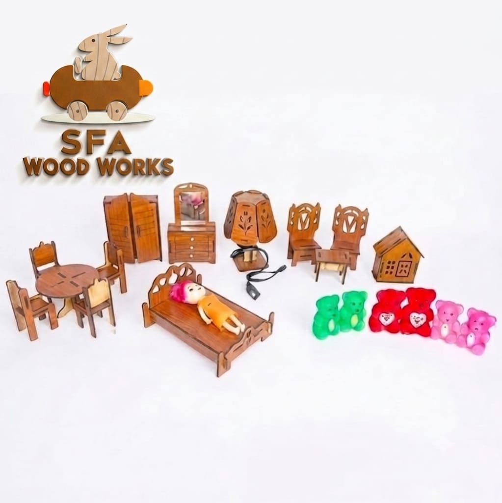 Wooden Doll House playing Set (Best Deal)